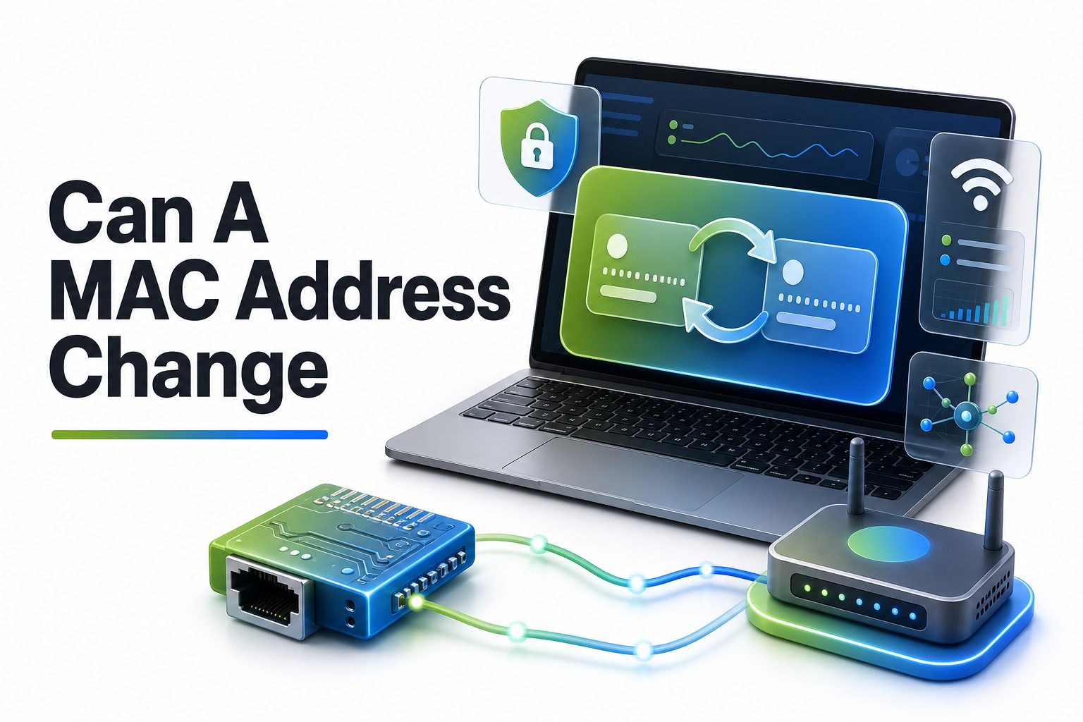 can-a-mac-address-change-e1136 Network device with a changing MAC address illustration