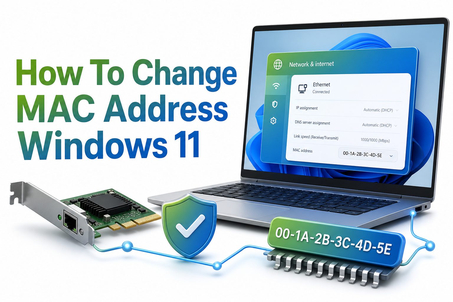 how-to-change-mac-address-windows-11-e1137 Windows 11 network adapter settings for changing a MAC address